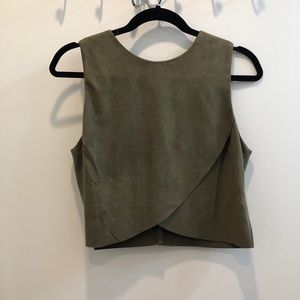 Ya suede crop top Olive